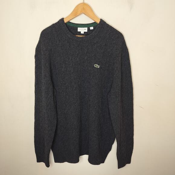 Lacoste Wool Sweater FR 6 / XL US Cable Knit Pullover - Picture 1 of 11